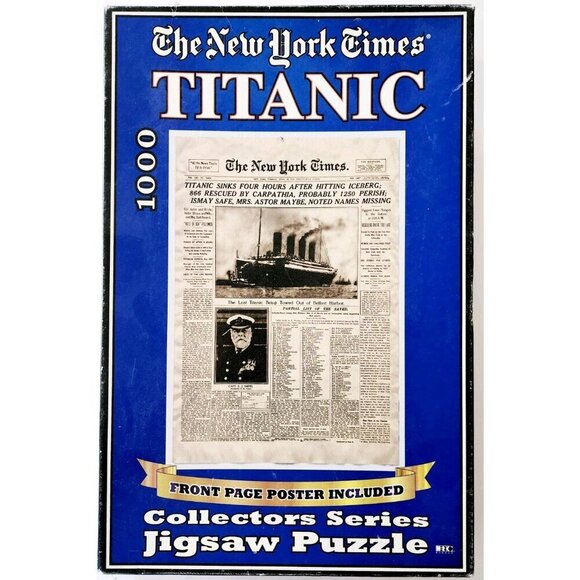 1998 Titanic Wreck Jigsaw Puzzle New York Times Front Page Herbko 1000 Pcs GstRm - Picture 2 of 4